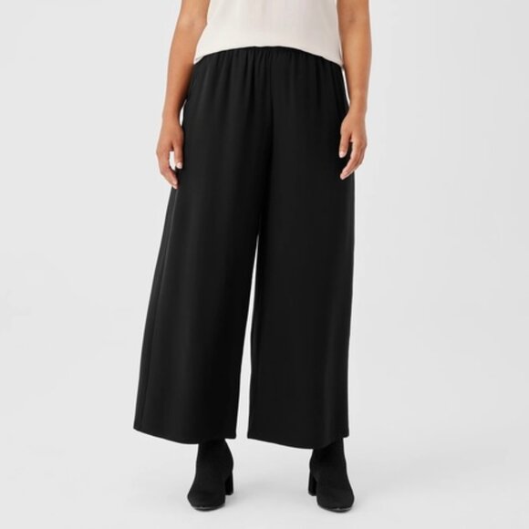 Eileen Fisher 100% Silk Wide Leg Pant - S7EEEGC-1 Size L - Picture 1 of 8